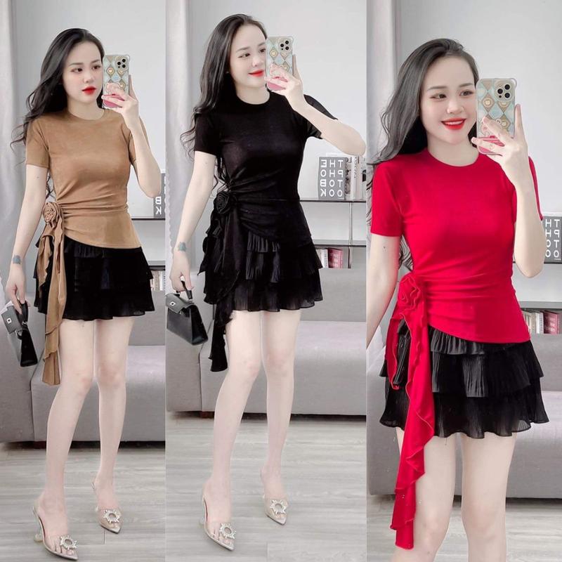 Áo Thun Nhũ Tay Ngắn Cỏ TRòn Có Bông Áo Thun Nữ Nhũ Bigsize Ôm Body Dễ Thương Xinh MS202 Top Áo Nữ Women Cổ Tròn
