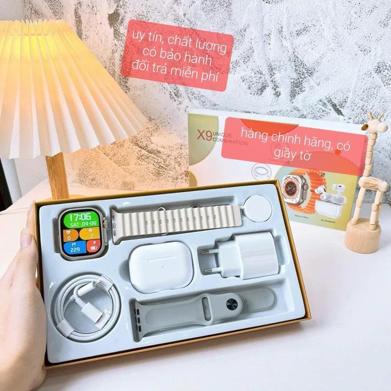 [Mua 1 Tặng 6] Đồng hồ Thông Minh X9 - D96 Plus Ultra Tặng Kèm Bộ sạc nhanh, Tai nghe Bluetooth, Quạt tích Điện và Dây Đeo Silicon Các Màu