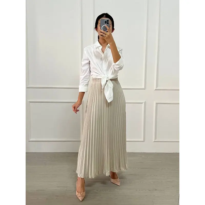 Rok Plisket Mayung / Rok Plisket / Plisket Premium / Pleated Skirt / rok kerja Wanita Panjang Casual Hitam Pendek Serut 4