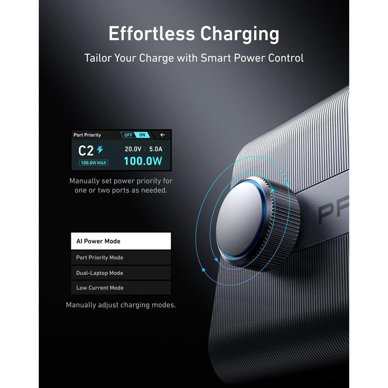 Anker Prime Charger, 250W 6-Port GaN Charging Station Fast Charging USB C Charger Adapter Desktop Multi Plug A2345 4