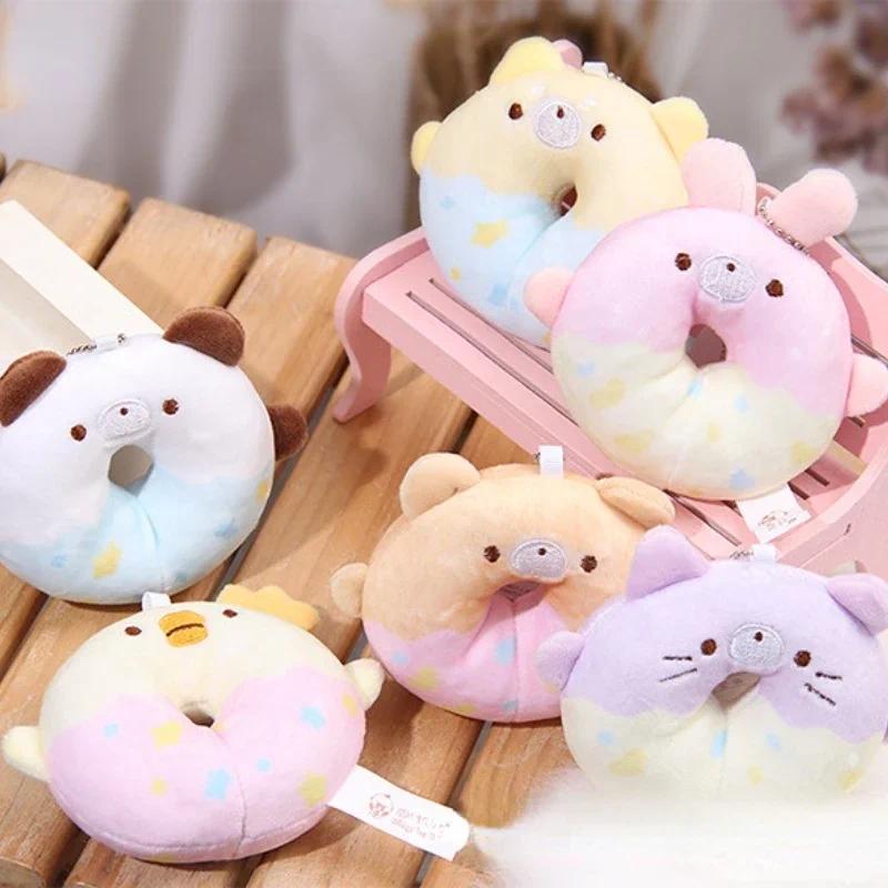 Product Introduction of Rabbit Donut Plush Toy Cat Dog Chicken Plush Keychain Doll 0