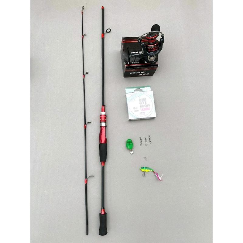 combo bộ cần câu lure dyawa máy đứng kèm máy fs 2000  và phụ kiện Bắt Cá Đi Câu