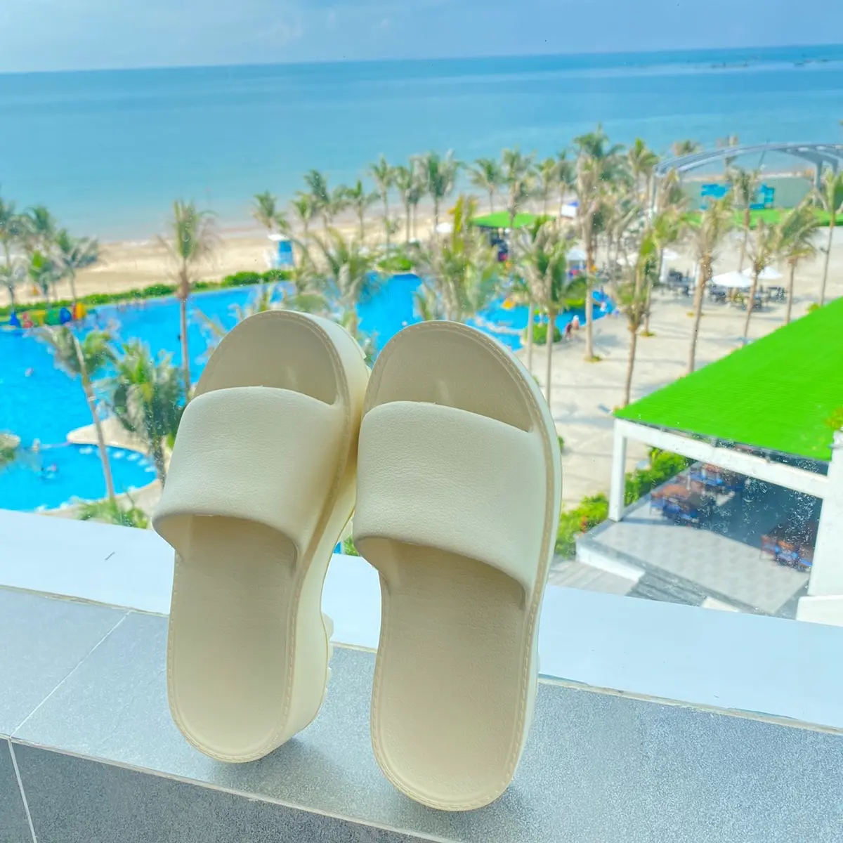 (Nên lùi size)- Dép ĐẾ XUỒNG  NỮ đế cao 5cm, chất liệu  EVA , chống trơn, dép thời trang, DéP , slippers, chân đầy  đặn  mang đúng size, hỗ trợ đổi size, dép nữ, Shoes