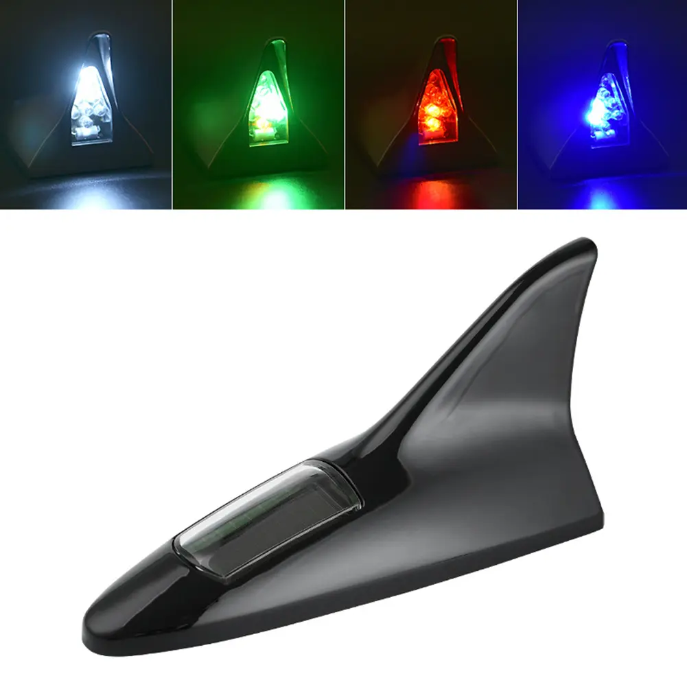 [QUE] Shark Fin Solar Energy Powered Car Flash Strobe Light Emergency Warning Lamp