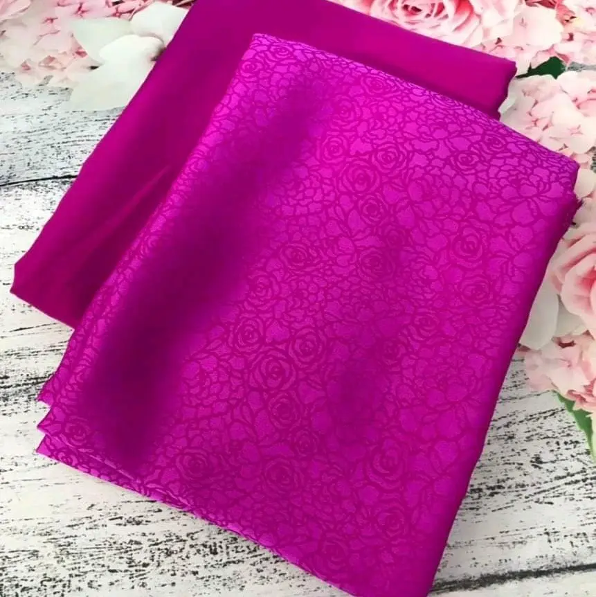 Vải Áo Dài Gám hoa hồng (Áo 2m)
