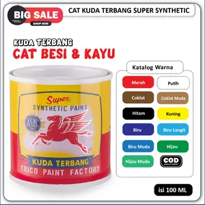 cat kuda terbang kecil Cat Minyak besi kayu tembaga alumunium body motor mobil pagar tembok cat Kuda Terbang 100 ml murah Kaleng Paint