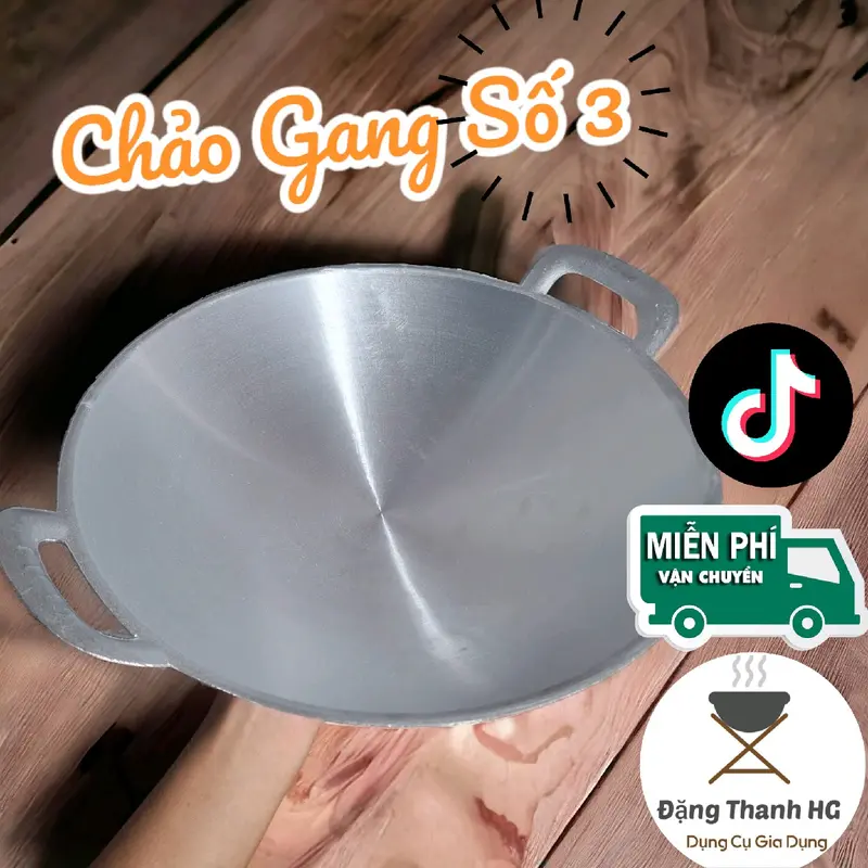 Chảo Gang Số 3-Size 36cm l Chống Dính,Tiện Lợi 0