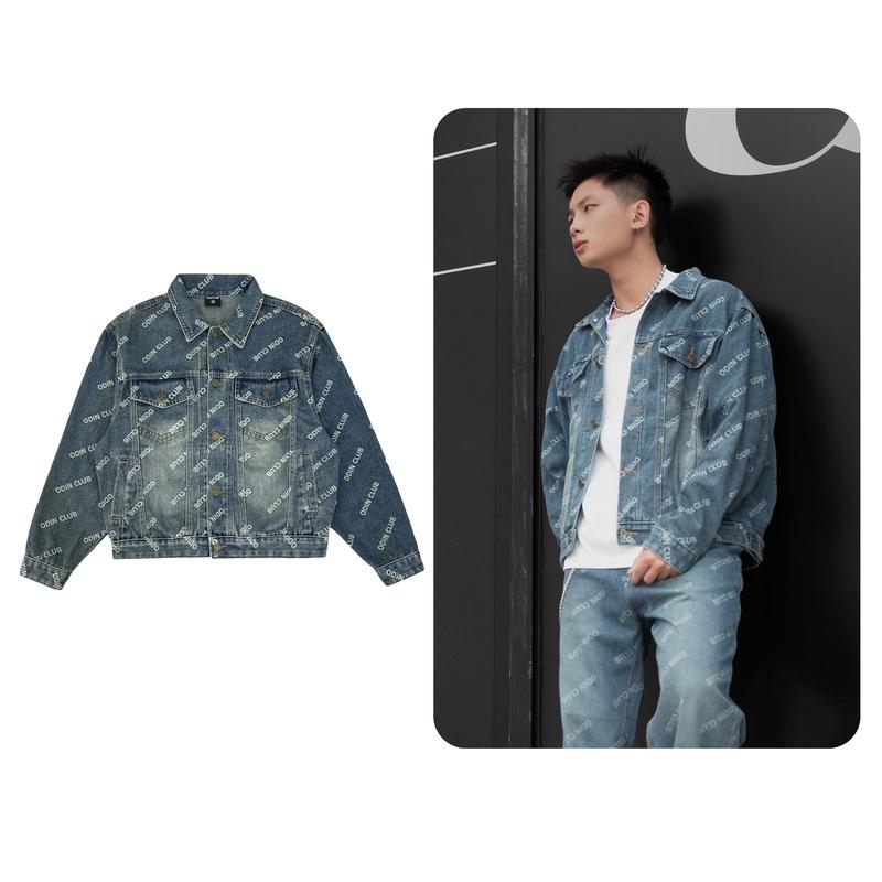  Áo Jacket Denim Typo ODIN CLUB Áo khoác bò nam nữ unisex 