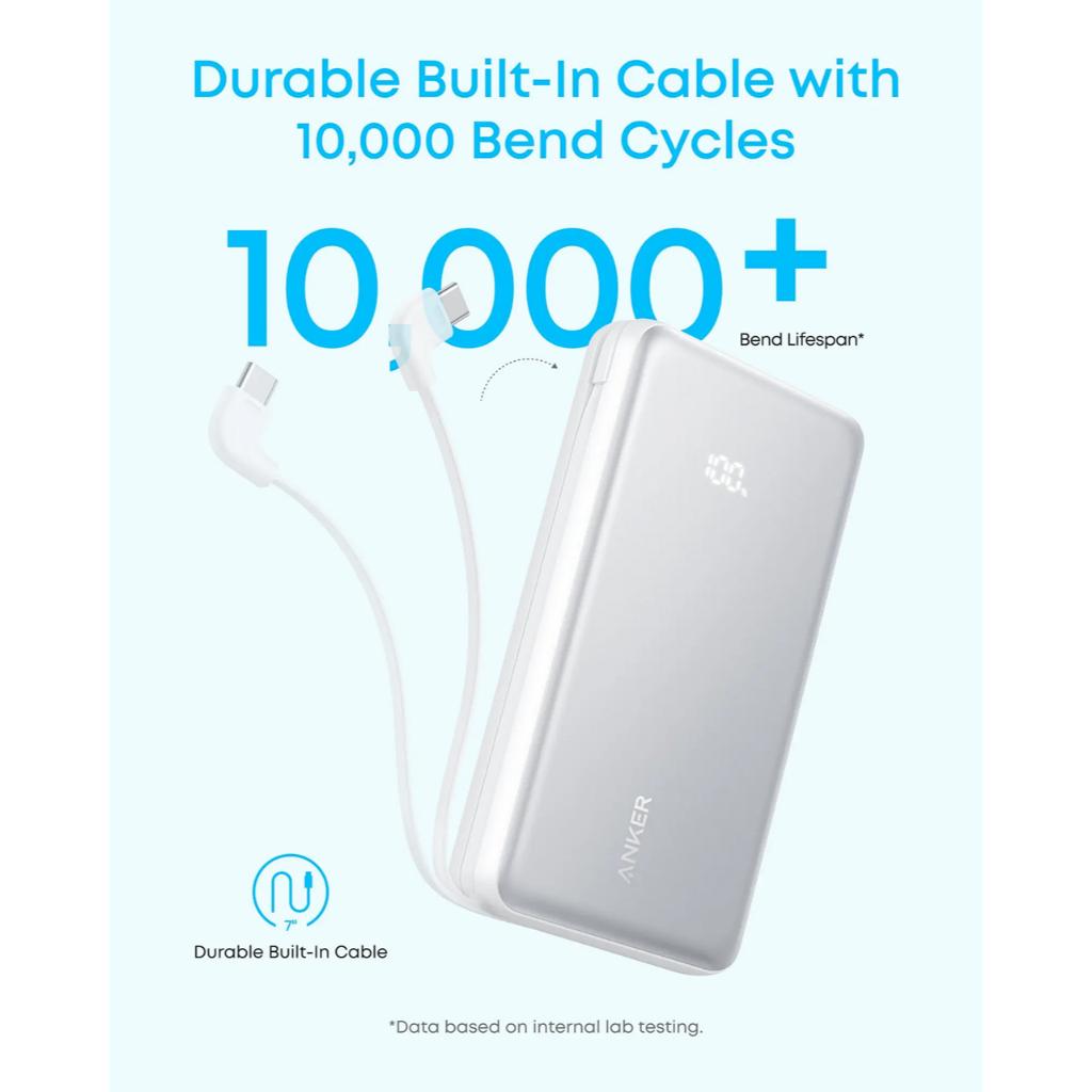 Anker Powerbank Built-in USB C Cable 10000mAh Zolo - Black A110DH11