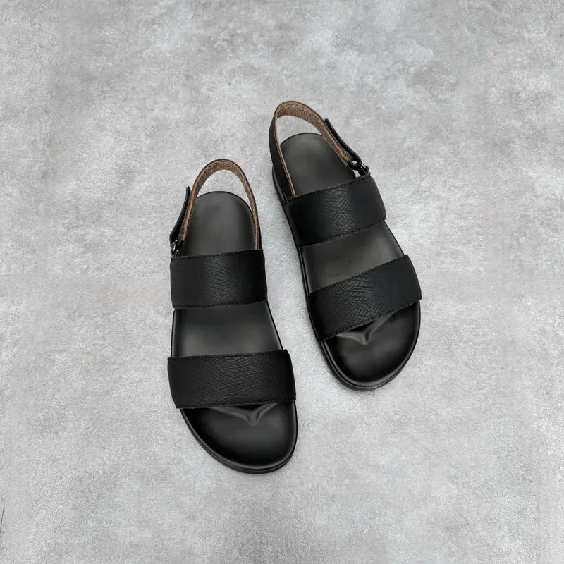 Dép Sandal Nam Da Bò Cao Cấp Đế Cao Su Chống Đau Chân Sang Trọng Thời Trang 4