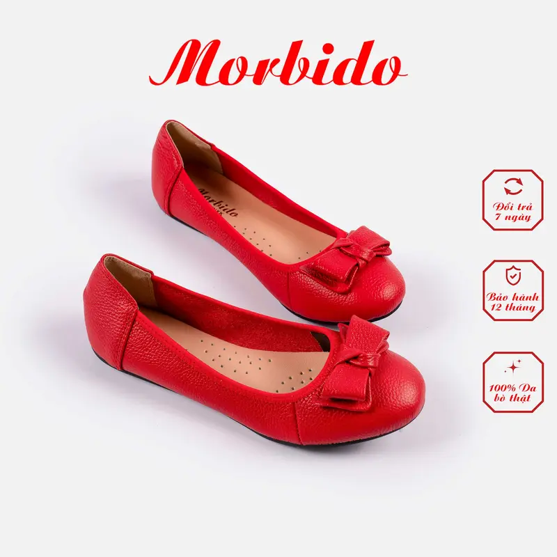 Giày Búp Bê Da Thật Mũi Tròn Đế Bệt Morbido M305 0
