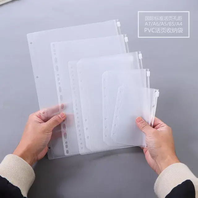 Zipper Ziplock Binder A6 / A5 6 Ring (6 LUBANG) Tempat penyimpanan uang 5