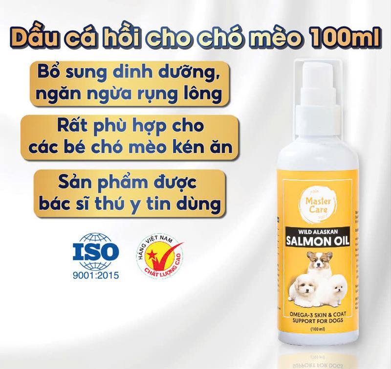 [Tuyền x MasterCare2] Dầu Cá Hồi cho Chó Mèo 100ML MasterCare For Pet - Dưỡng Lông Cho Chó Mèo Làm Mượt Lông