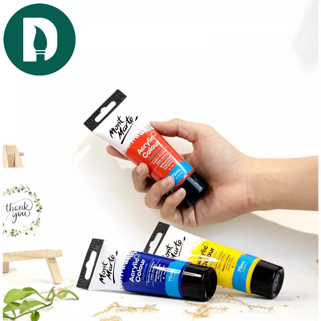 Màu Acrylic Cao Cấp Mont Marte, Tuýp 75ml, Chuyên vẽ trên quần áo, túi vải, giày chống thấm nước, Hàng Chính Hãng - Hoạ Cụ DUTi