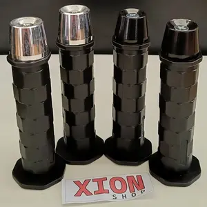Promo paket handgrip + jalu stang cnc crome / black padat bisa untuk semua jenis motor grip fuzion model daytona