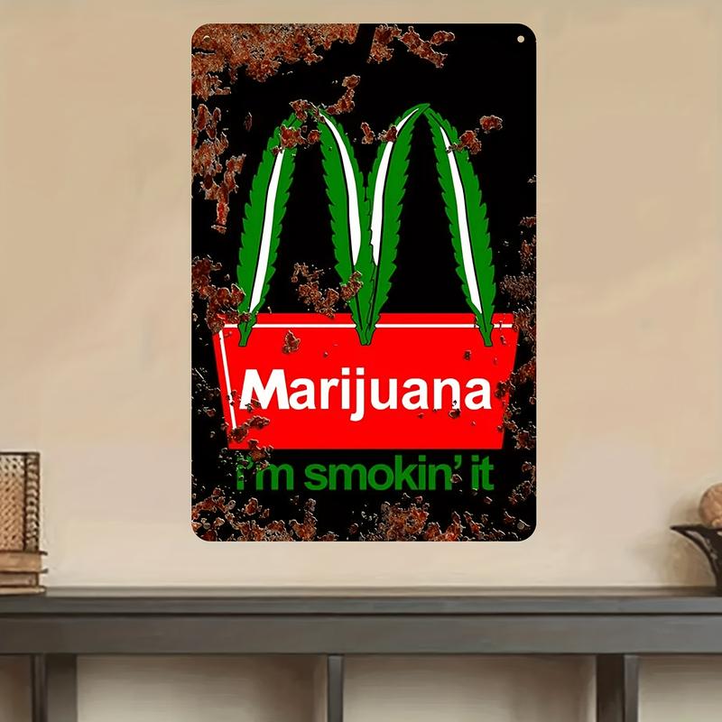 Vintage California Weed Aluminum Sign - Art Deco Style Marijuana ...