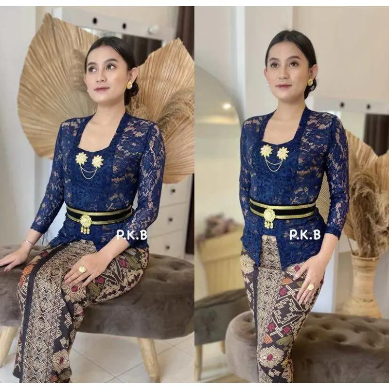 (TERLARIS KEBAYA) Kebaya brokat bali sofia strait kutubaru atasan kebaya lengan panjang tanpa kancing termurah dan terlaris 3