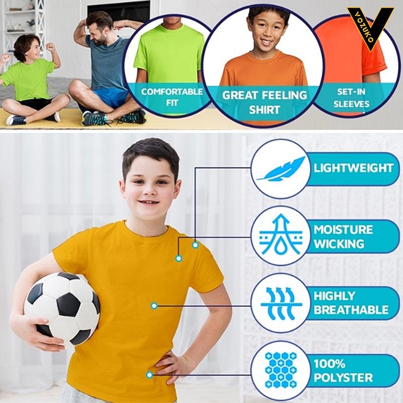 Kids Quick Dry T shirt Dry Fit sports t-shirt kids clothes suitable for hot weather outdoor wear 2