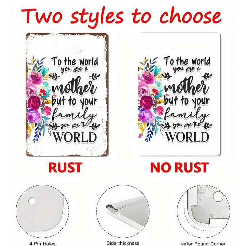 Product Introduction of Tribute To Mothers With Floral Design. Retro Metal Tin Sign Vintage Sign Rustic Style for Home Kitchen, Cafe, Bar, Yard, Garage, Outdoor/ Indoor Wall Decor 8x12in Tin Painting- 1pc 5