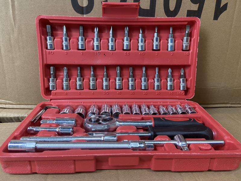 Product Introduction of (Kích thước hộp 23x13x5cm) Bộ dụng cụ 46 chi tiết bao gồm hộp nhựa,sửa chữa gia đình,mở bu lông ốc vít, sửa chữa xe máy, xe đạp, mở ốc từ 4-14mm, chất liệu thép, màu đỏ 30