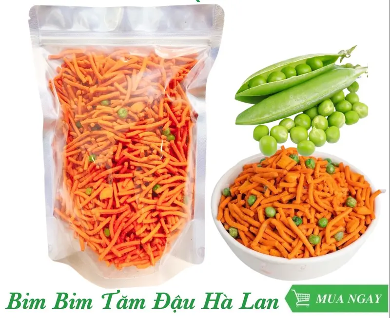 500g bim bim tăm que, đậu hà lan giòn thơm hấp dẫn, món ăn giúp trở về tuổi thơ Snack Ăn Vặt bim tam bimbim  que 0