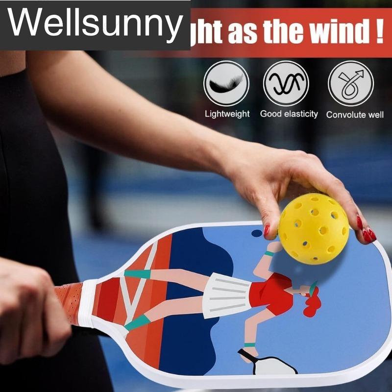 Bộ Mái Chèo Pickleball, Wellsunny, 2 Chiếc, Vợt Pickleball Chuyên Nghiệp, Với 4 Quả Bóng, 2 Khăn Tắm Và 1 Túi Pickleball, Mái Chèo Pickleball Sợi Thủy Tinh, Thích Hợp Cho Người Mới Bắt Đầu, Quà Tặng Thể Thao 2
