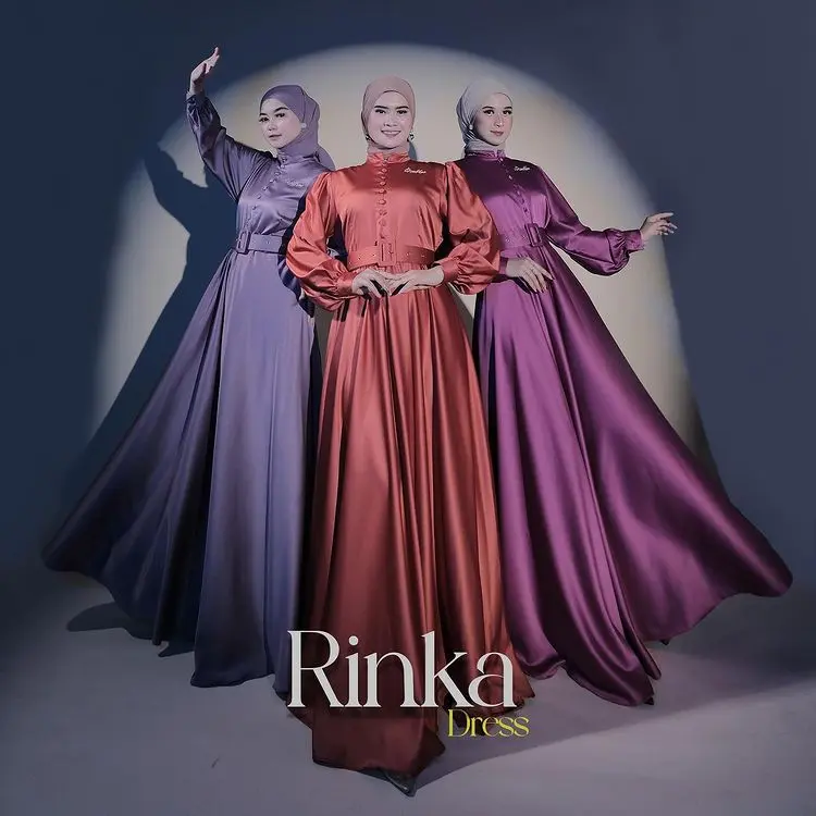 RINKA dress panjang gamis satin Silk muslim Wanita MissKami 0