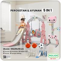 Gambar MOLION SNI Prosotan Ayunan Anak Perosotan Ring Basket Slide Playground 5in1 Seluncuran Mainan Aman 001-M1311 - M1301 BIRU 3in1 dari via olahraga yoga Kota Surabaya 1 Tokopedia