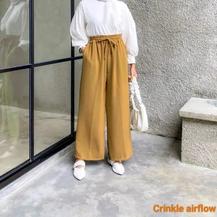 celana kulot crinkle kringkel premium 70rb dapat 3 pcs Santai Airflow 1