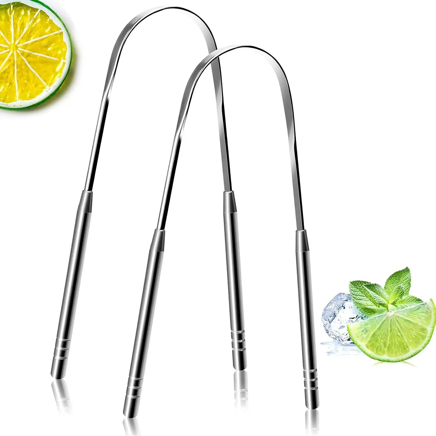 Stainless Steel Tongue Cleaner Scraper, 2 Counts/set Oral Care Scraper Tool For Adults, Tongue Scraping Tool Oral Hygiene Care Product