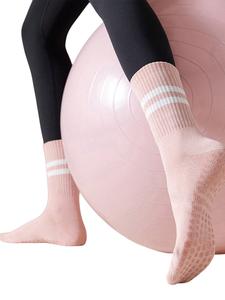 Calcetines antideslizantes para mujer para yoga, pilates y gimnasia, transpirables y absorbentes de sudor, de media caña, diseño deportivo liso, para uso en todas las estaciones