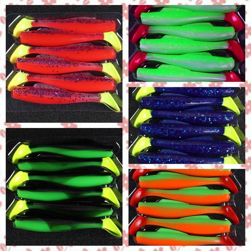Baru! Gewang Memancing, 6pcs / paket, Umpan Lembut Terapung TPR, 8cm, 5g, Umpan Renang Plastik Lembut, Z-MAN MinnowZ, Ekor Dayung, Cacing Lembut Outdoor 0