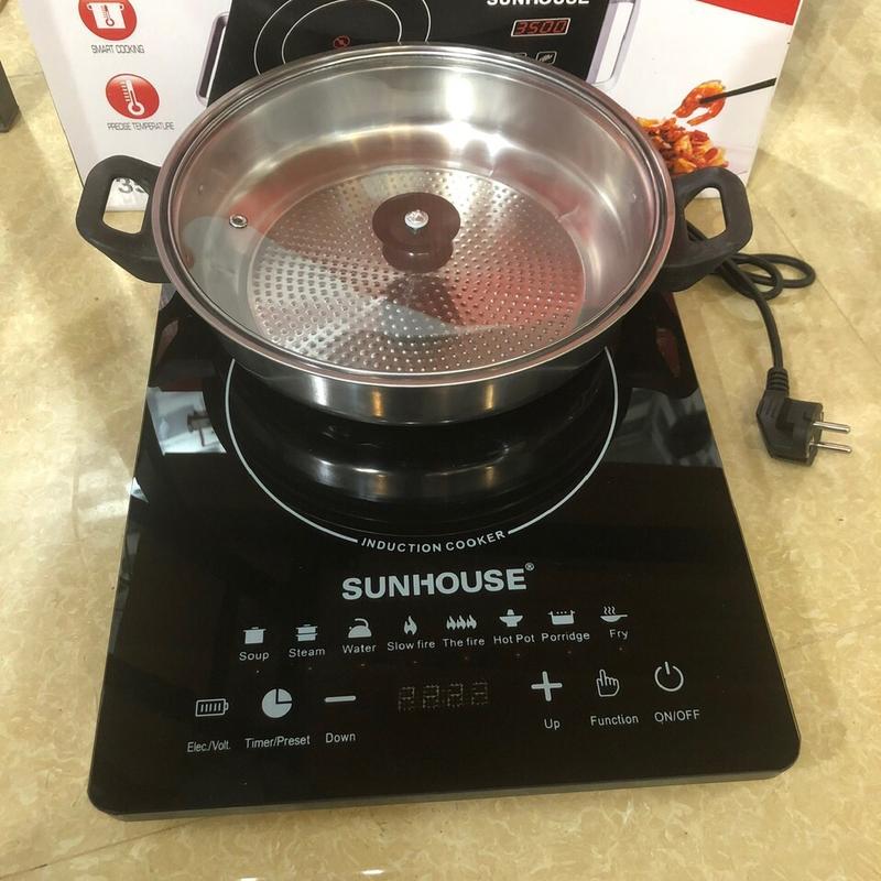  Bếp Từ đun nồi innox SUN HOUSE 2200W.Tặng kèm nồi innoc bảo hành 12 tháng 