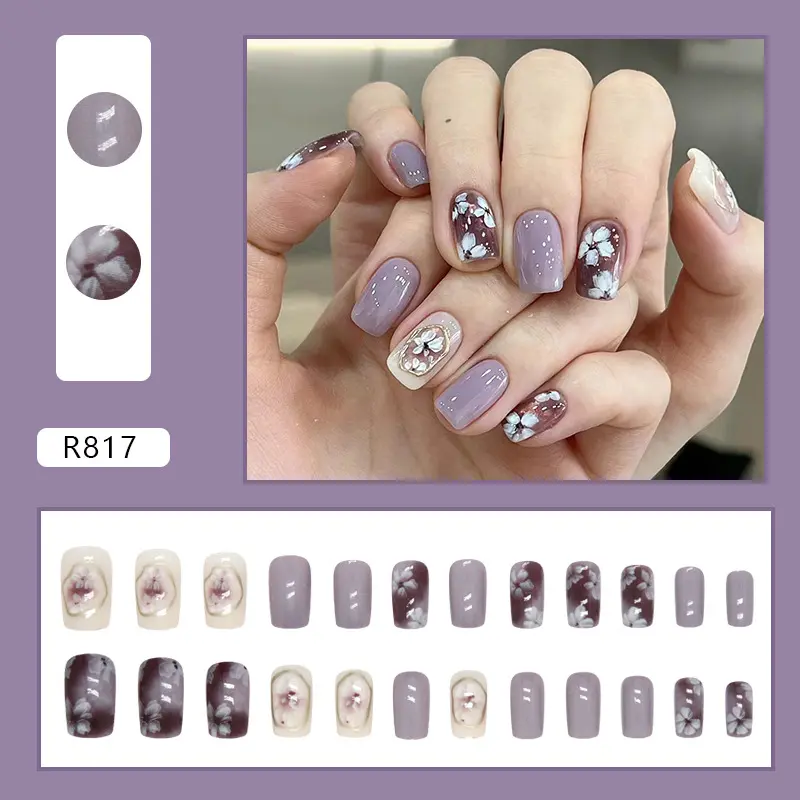 Miếng Dán Móng Tay Giả, Gương Thời Trang Đánh Bóng Chống Mài Mòn, 24 gói, Móng Tay Giả, Móng Tay Có Thể Đeo Được, Tiết Kiệm Thời Gian, Thích Hợp Cho Roland 1