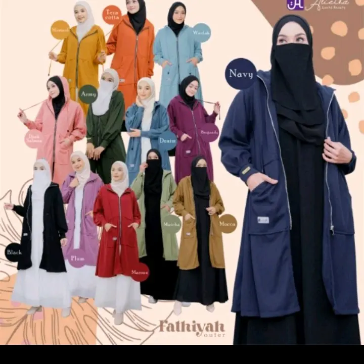 fathiya outher by alietha/jaket outher wanita/jaket outher Panjang