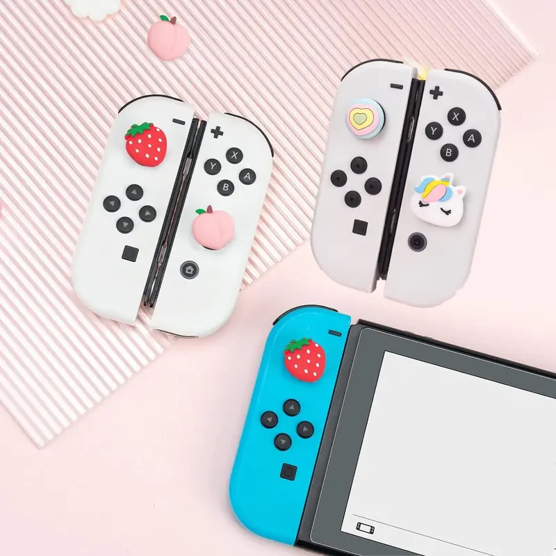 Cute Cartoon Kawaii Silicone Thumb Grip Caps, Joystick Covers for Switch / OLED / Switch Lite, Switch Game Accessories 3