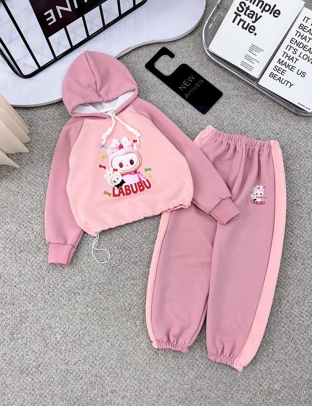 Hanashop 15-38kg Bộ Bé Gái Dài Tay Chất NỈ BÔNG LABU Set Quần Áo Thu Đông Cho Bé Mềm Mịn Thoáng Mát Size 15-38kg