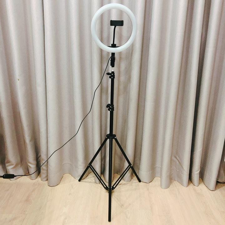 Bộ Phụ Kiện tripod + đèn led  3 chế độ (26cm), kèm kẹp điện thoại hỗ trợ ánh sáng livestream, quay video, Selfie chụp ảnh 3