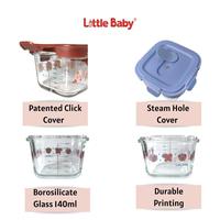 Gambar Little Baby -Glass Food Container Borosilicate Glass Container Set 3 pcs 140mL - Abu-Abu / Penguins dari Little Baby Indonesia Kab. Tangerang 5 Tokopedia