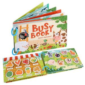 Libro de actividades con temas de granja, animales, dinosaurios y transporte, juguete de aprendizaje temprano, juguete educativo para niños, regalo para niños y niñas