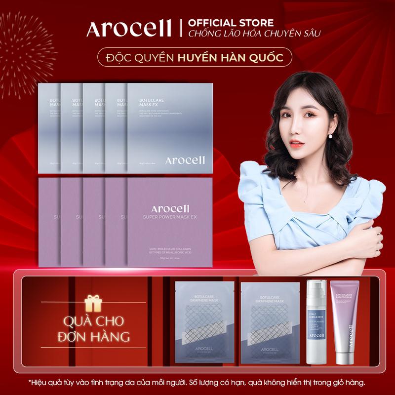 [AROCELL x HHQ] Combo 10 Hộp Mặt Nạ Thạch Collagen & Mặt Nạ Botox Arocell (40 miếng) Mask Skincare Chống Lão Hoá Skincare Làm Đẹp Da