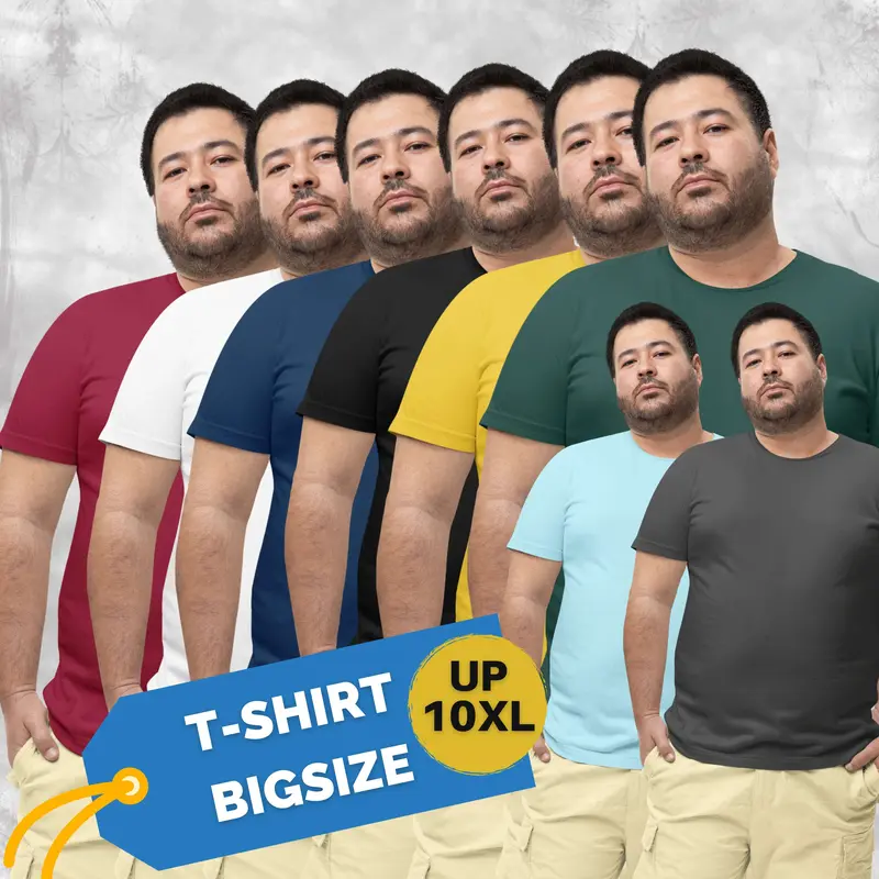 ICW Kaos Big Size XXL XXXL XXXXL 7XL 8XL 10XL 10L Polos 30s Jumbo Oversize Combed Distro Soft Katun Pria Ramadhan Couple Keluarga Oblong Baju Pendek Dewasa 6