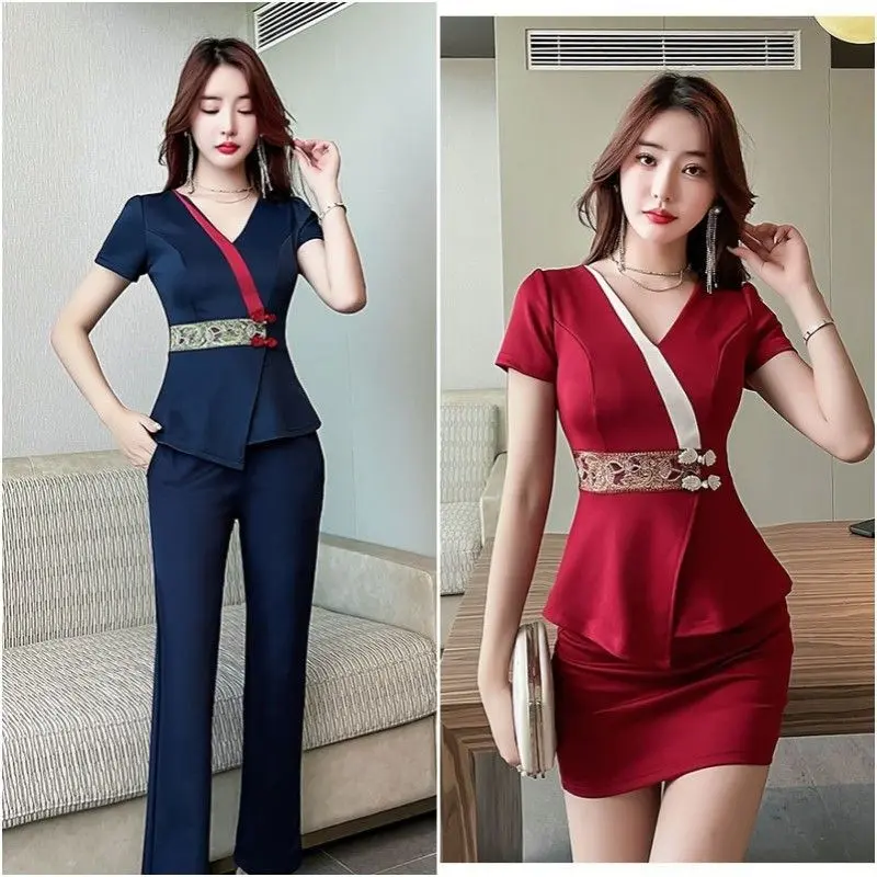 Spa Massage Work Clothes Hotel Front Desk Beauty Salon Nail Technician Uniform Pants Suit Professional Esthetician Overalls