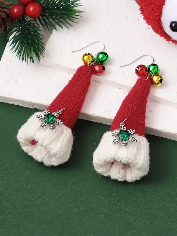 Cute Christmas Themed Dangle Earrings, Snowflake & Bell Decor Dangle Earrings, Fashion Jewelry Accessories for Women & Girls 4