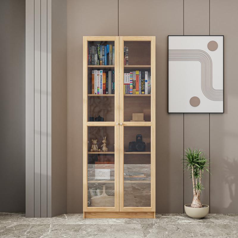 HAPPY FURNITURE , kệ sách 6 tầng cửa kính - CATY , KSA_010 , 80cm x 30cm x 202cm 7