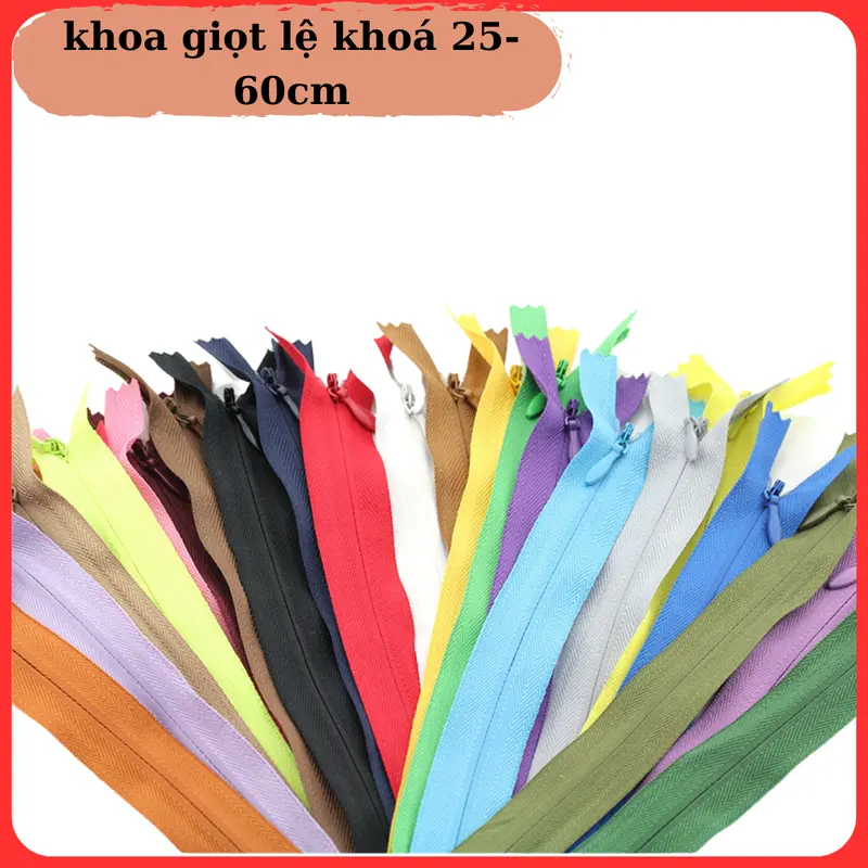 Khóa giọt lệ khóa 25cm-60cm khóa ĐEN-TRẮNG khóa MIX màu 7