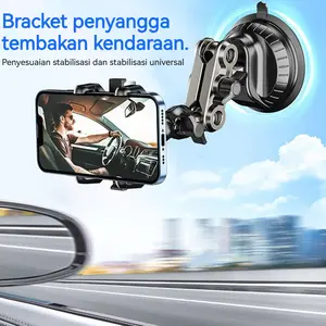Braket Mobil 360° - Dudukan Ponsel dengan Suction Kuat dan Penyesuaian Universal untuk Navigasi dan Fotografi