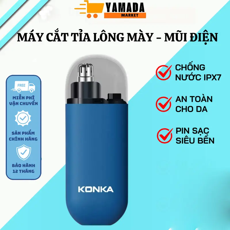 Máy cắt tỉa lông mày mũi điện mini KONKA, Máy tỉa lông mũi thông minh chống nước sử dụng pin sạc vệ sinh dễ dàng, Máy cạo râu 0