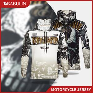 BABULIN Motorcycle Jersey Shirt Riding Jerse Rider LongSleeve cycling for men Bike Rider with hooded hoodie  jersey