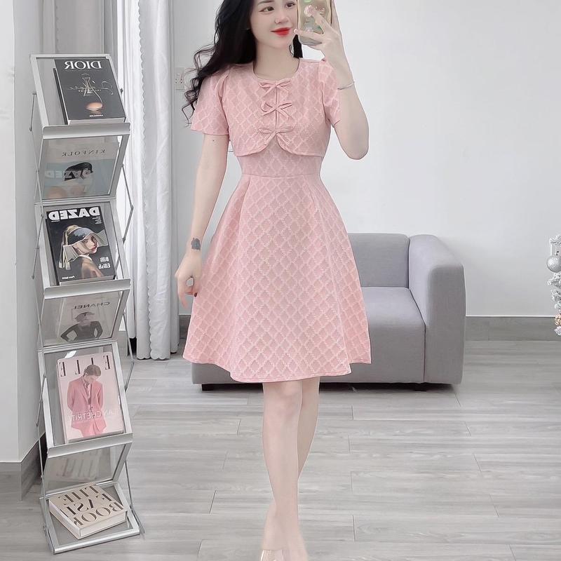 Product Introduction of Đầm xinh tùng xoè 3 nơ - chất vải thoi- thương Váy chữ A Nữ Women Trắng Dress D240 8